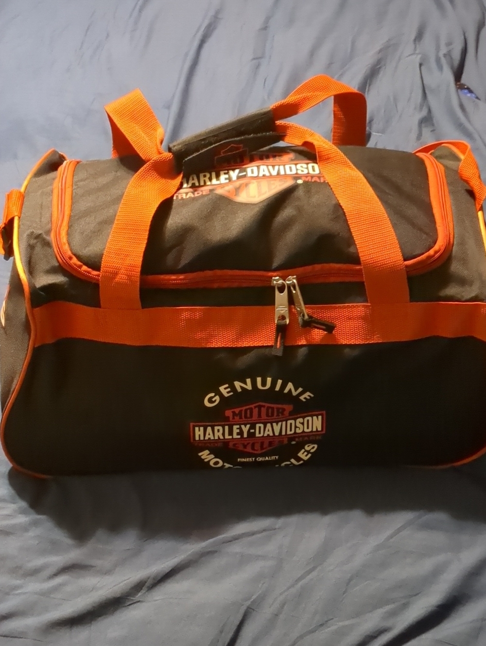 Harley-Davidson Black and Orange Travel Duffel